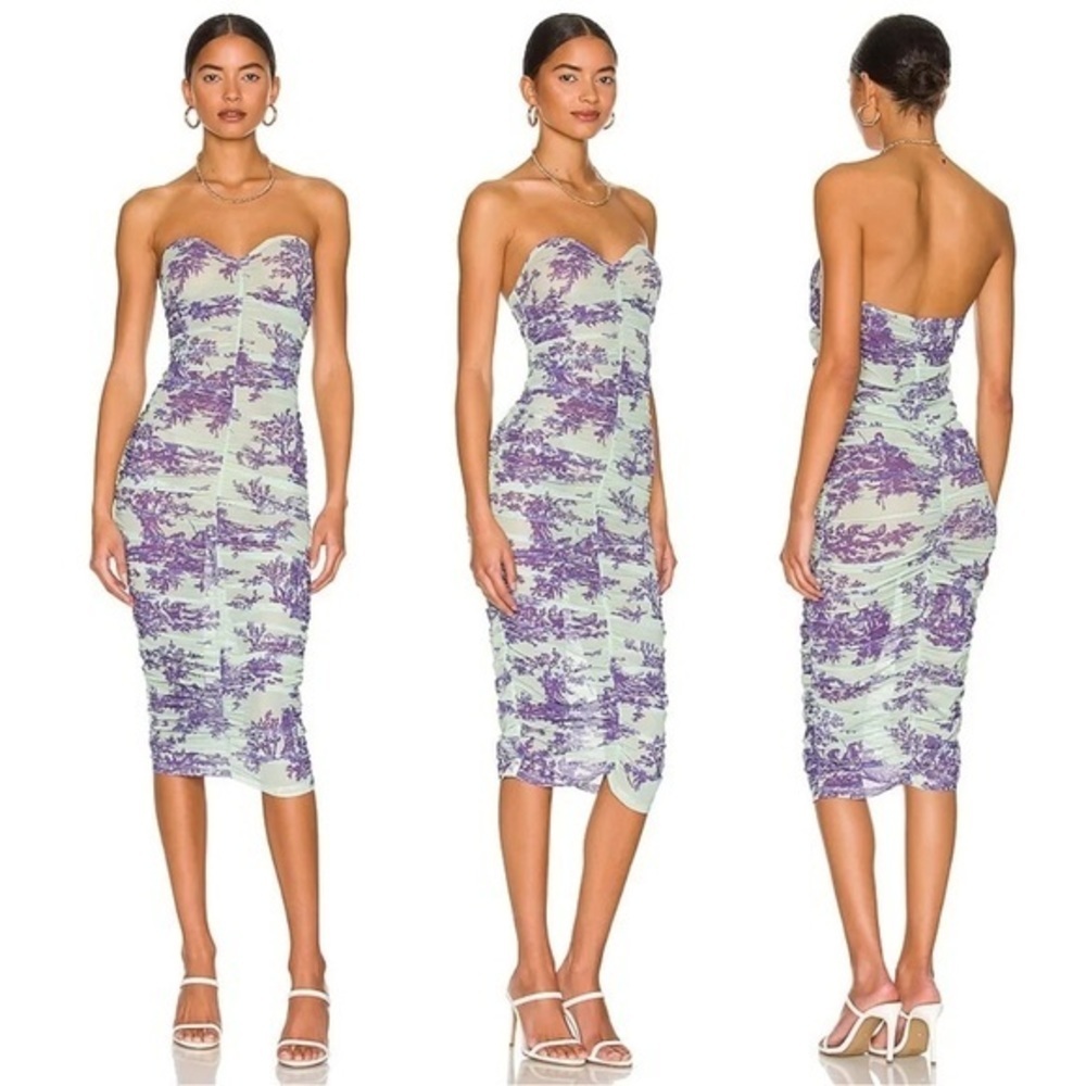 Miaou Purple and White Midi Dress